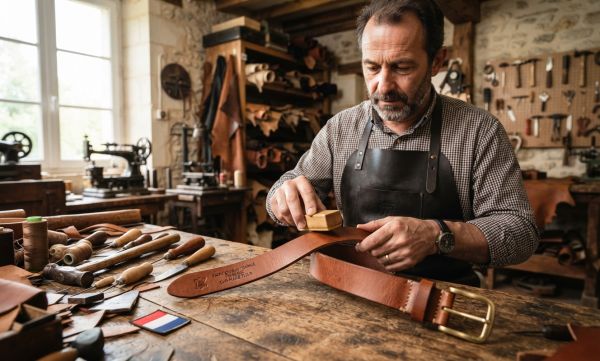 Découvrez la ceinture homme en cuir artisanal française