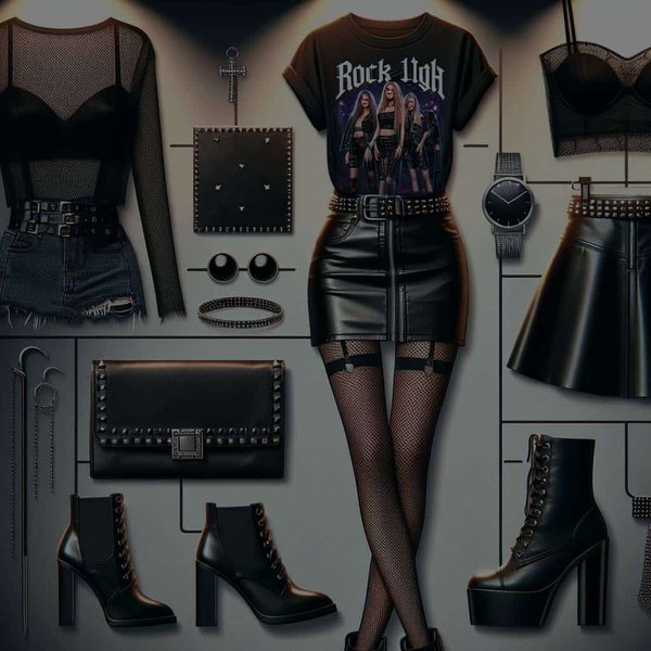 Quelles astuces pour assortir des bas résille avec goût à une tenue de soirée rock chic ?